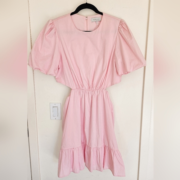 WAYF Puff Sleeve Side Cutout Minidress NWOT - Picture 2 of 16